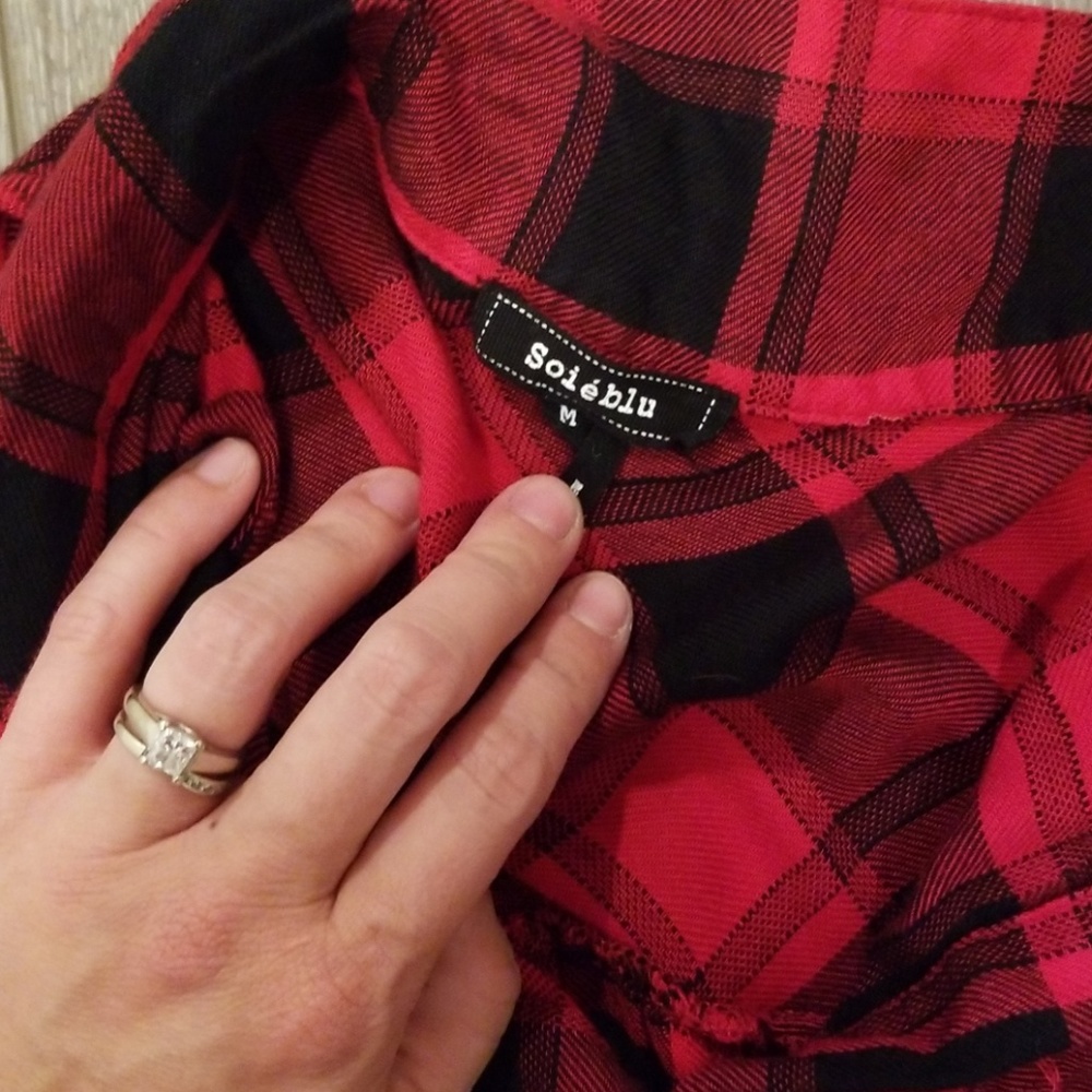 Cold Shoulder Button Down Top - image 2